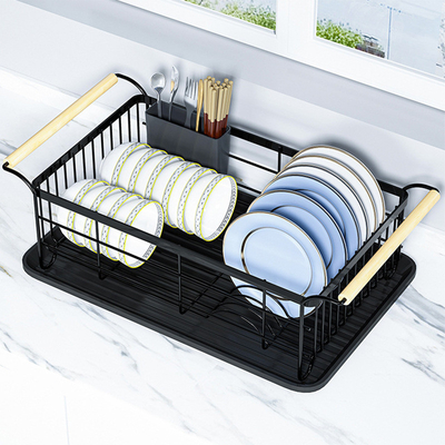 주문 다기능 Bambu Steel Dish Drainer Basket, 부엌 접시 랙 온라인 제조