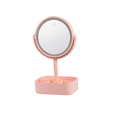 플라스틱 LED 빛 메이크업 거울 동물 귀와 보석 조직 상자