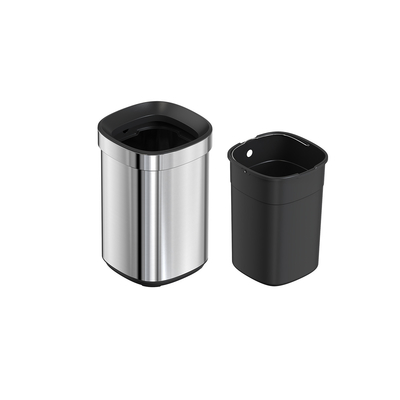 8L/12L/20L/30L 스테인리스 스틸 가정용 저장 버킷 SS 직사각형 쓰레기통 뚜?? 이 없는 사무실용 상단 쓰레기통